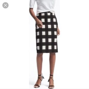 Banana Republic Gingham Midi Pencil Skirt